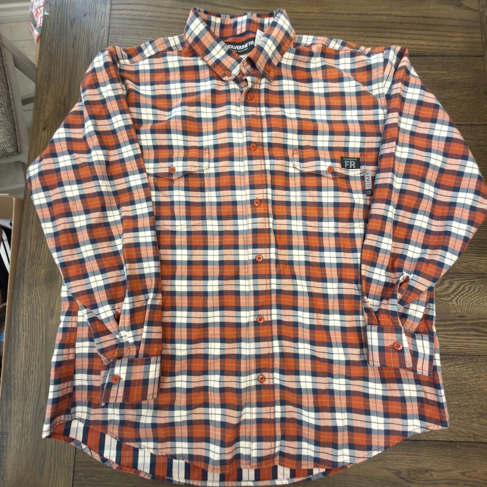 Wolverine FR Mens XXL Plaid Work Shirt Flame Resistant‎ CAT 2 NFPA 2112 NWOT